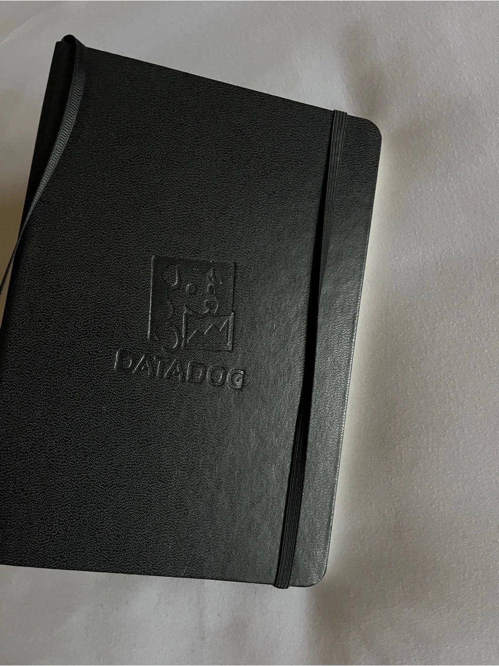 Paperage Black Hardcover Lined Datadog Journal Notebook Pocket Size 5.75x4 Elast